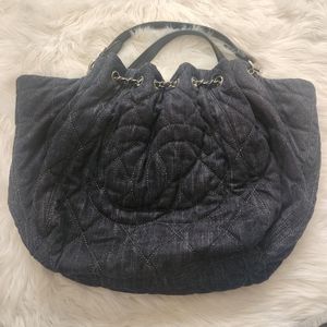 Chanel Denim Cabas Tote -*Free Labubu